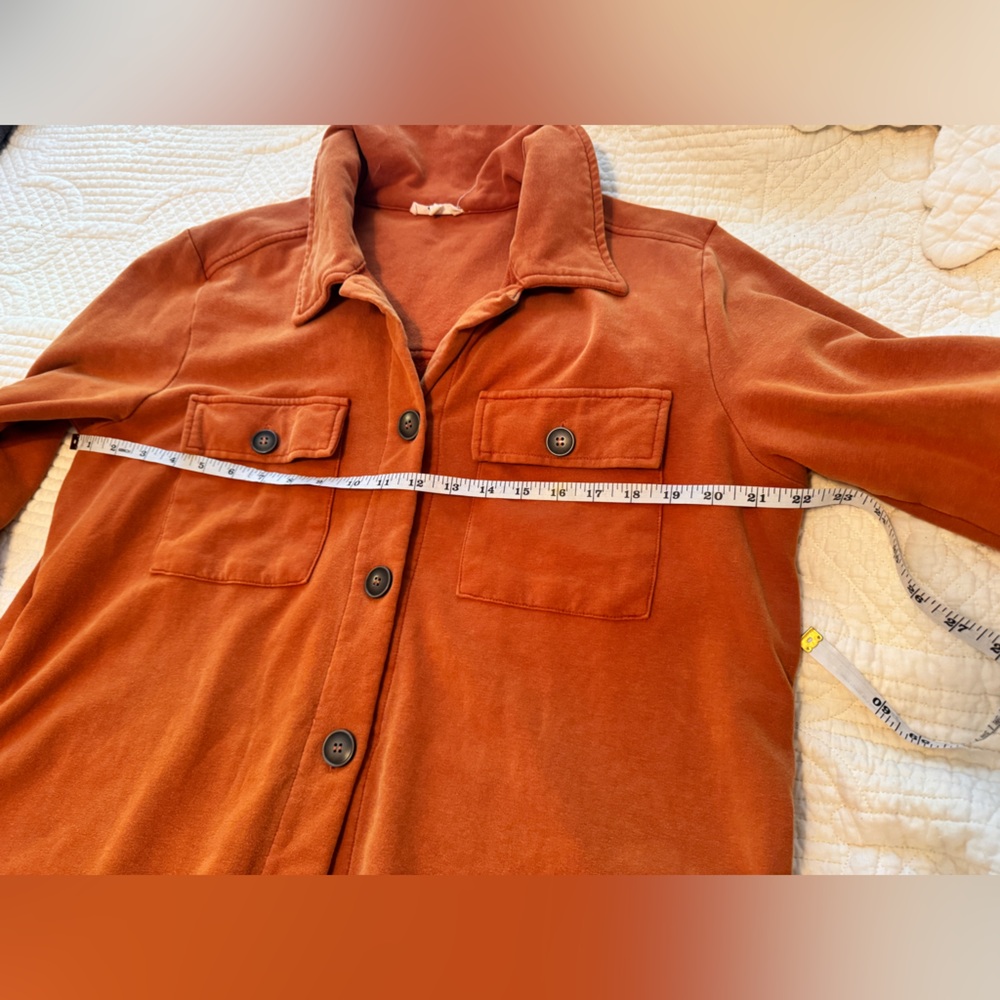 Mystree Pumpkin Terracotta Velvet Shacket XL